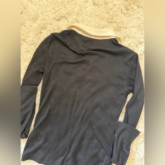 Rag & Bone Women's Black and White Knit Polo - Picture 8 of 8